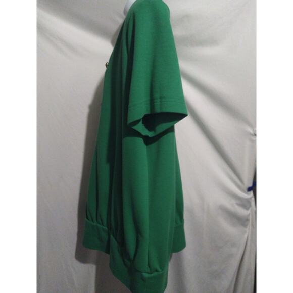 More Jazz Size 22W Short Sleeved Emerald Green Maritime Style Tunic Top - Picture 5 of 9